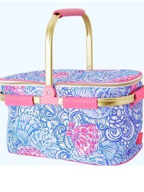NWT LILLY PULITZER Collapsible Cooler Tote (Blue Haven Shell)